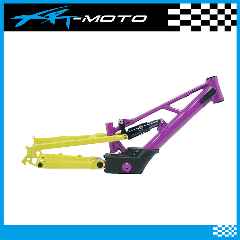 XRT_Moto_full_suspension_frame_rear_shock_purple_yellow_extreme_stacyc_orion_apollo_flying_fox_pur-speed_purspeed