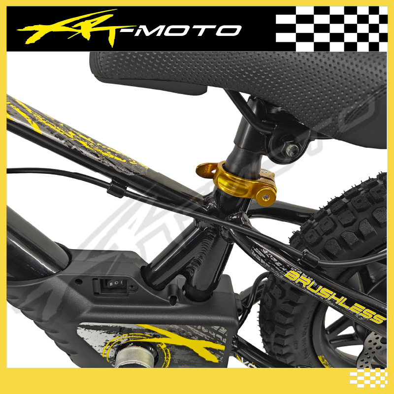 12in_Zippi_bike_seat_post_clamp_yellow_for_XRT_Moto