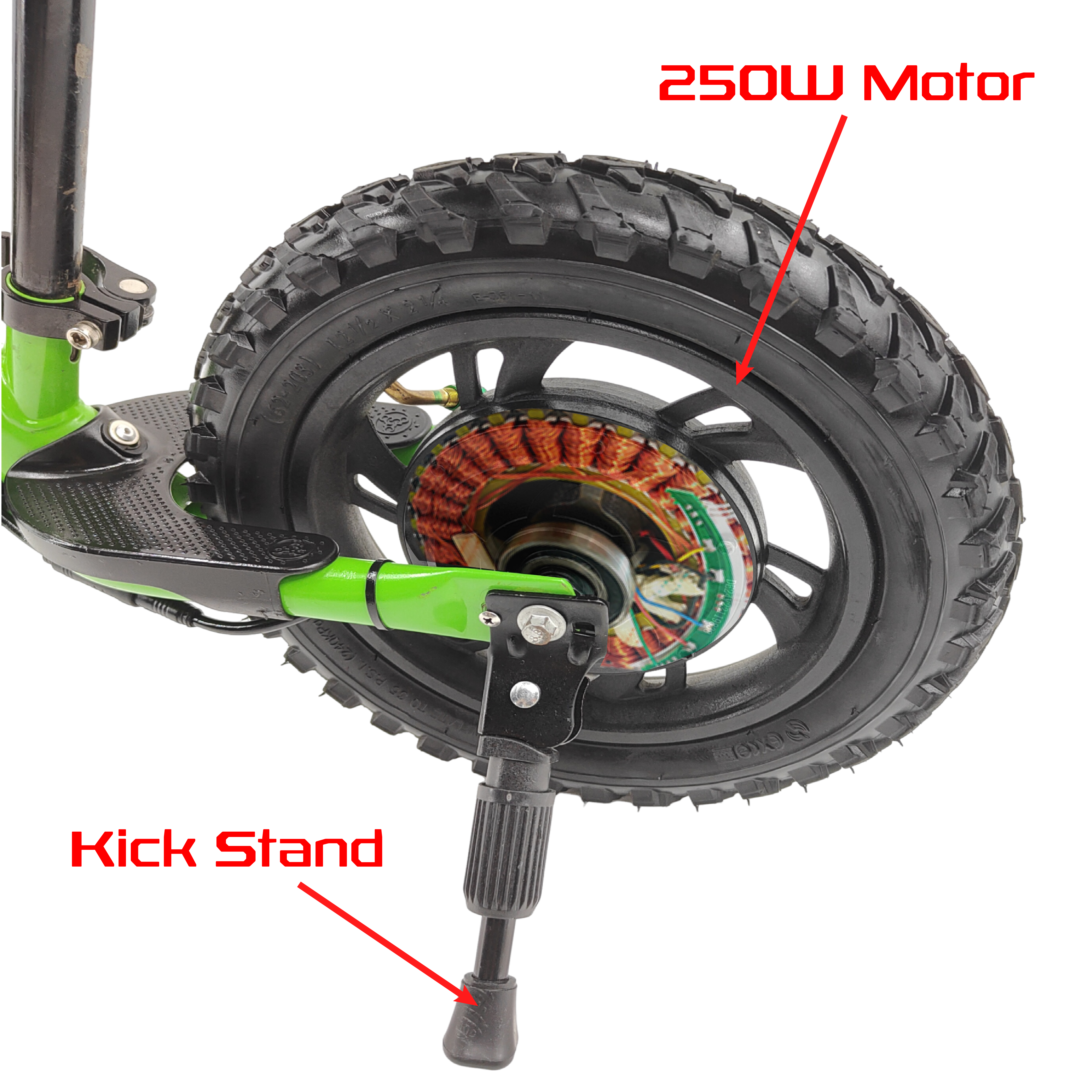 Rear_wheel_DD_hub_motor_250W_kickstand_balance_bike_12inch